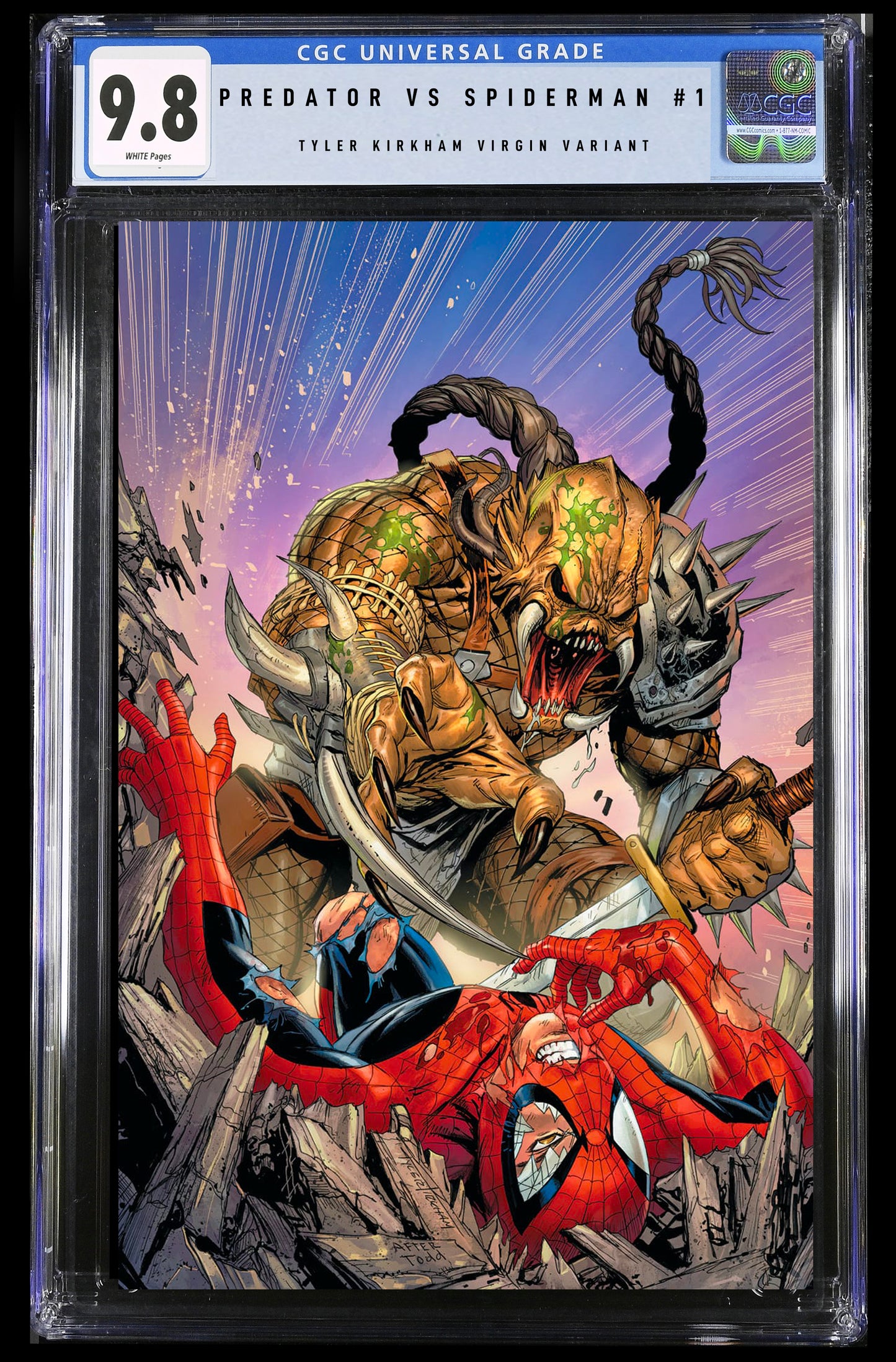 PREDATOR VS SPIDERMAN #1 - TYLER KIRKHAM VIRGIN VARIANT 2025 EXCLUSIVE COVER B