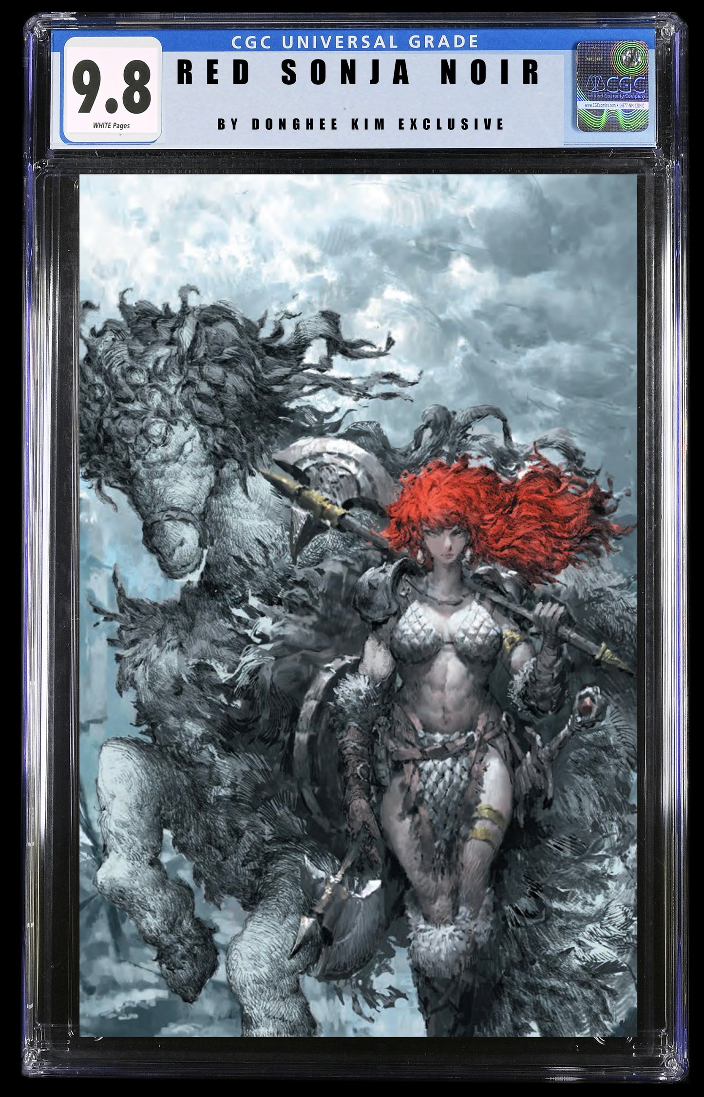 RED SONJA NOIR #1 - DONGHEE KIM WRAPAROUND COVER A HEROSCON 2025 EXCLUSIVE +(CRYSTAL CLEAR BOARD)
