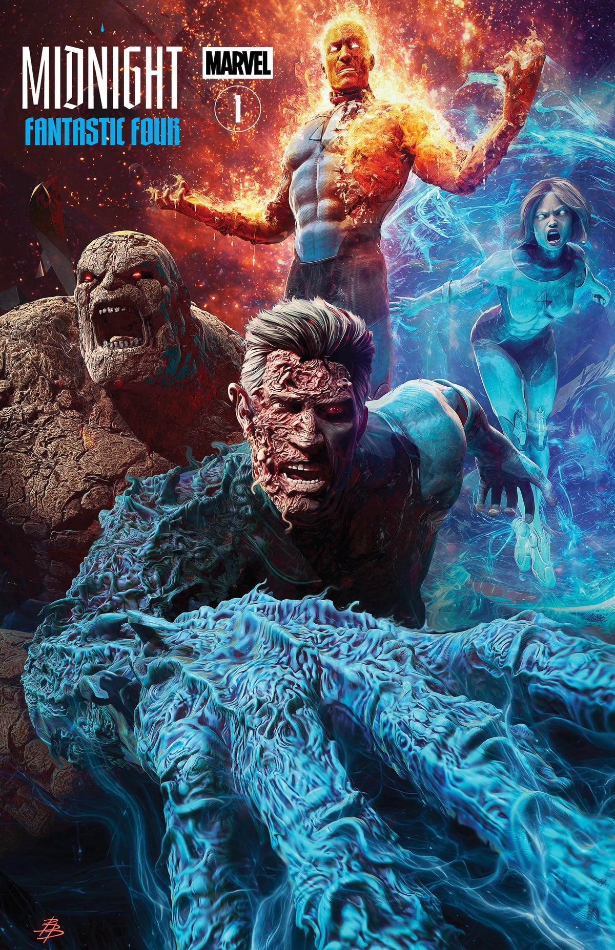 MIDNIGHT FANTASTIC FOUR #1 - BJORN BARENDS TRADE VARIANT KNIGHT OF COMICS NYCC 2026 EXCLUSIVE LTD 1000 - Preorder