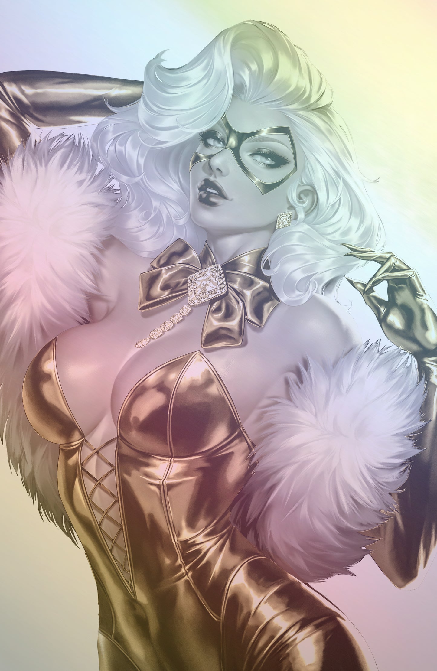 WAIFU CHRONICLES #1 - FELINE GALA COSPLAY - HOLOFOIL/MAGMA FOIL - by Fadime Yildirim +(CRYSTAL CLEAR BOARD)