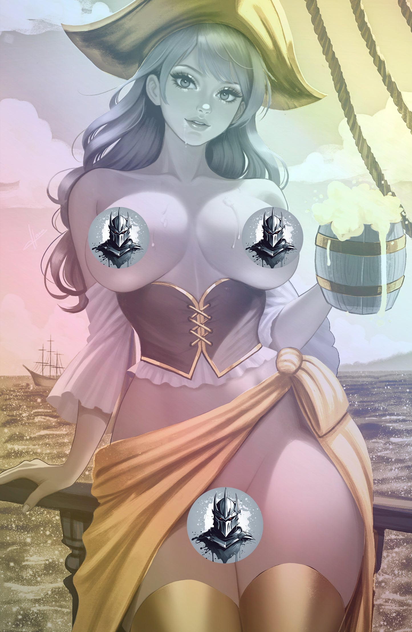 WAIFU CHRONICLES #1 - PIRATES PLUNDER COSPLAY - FOIL/LEATHER - by Hanna Lam