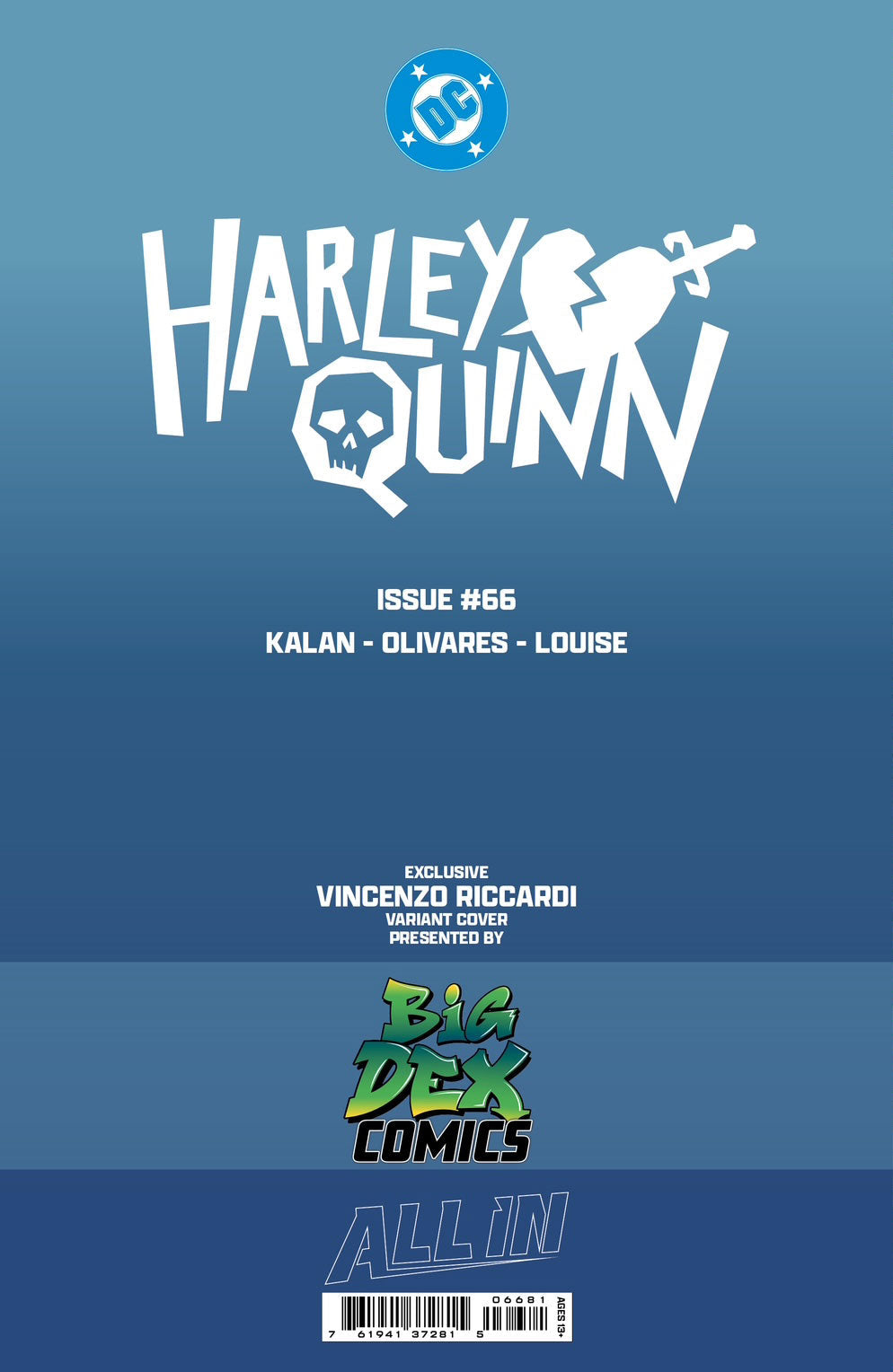 Harley Quinn #66 VINCENZO RICCARDI Big Dex Comics Exclusive Variants