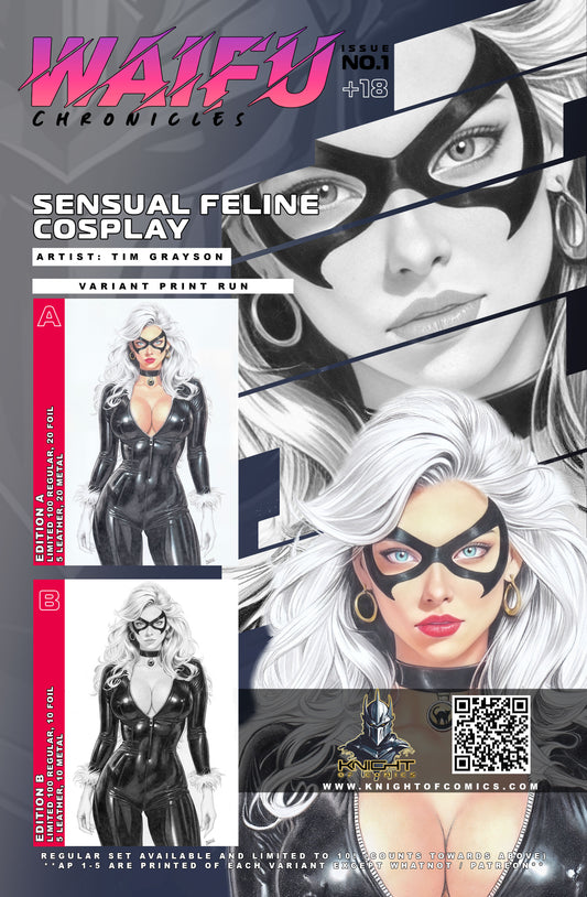 WAIFU CHRONICLES #1 - SENSUAL FELINE COSPLAY - FOIL - by Tim Grayson