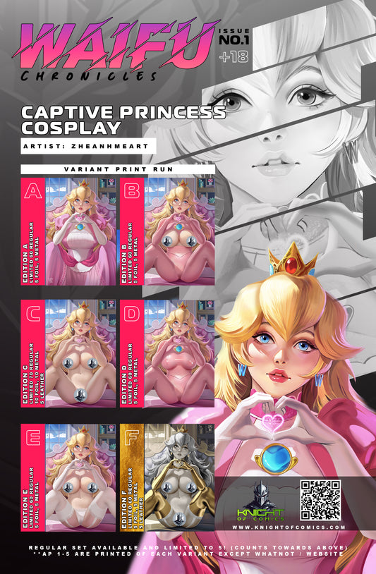 WAIFU CHRONICLES #1 - CAPTIVE PRINCESS COSPLAY - FOIL/LEATHER - by Zheanhmeart