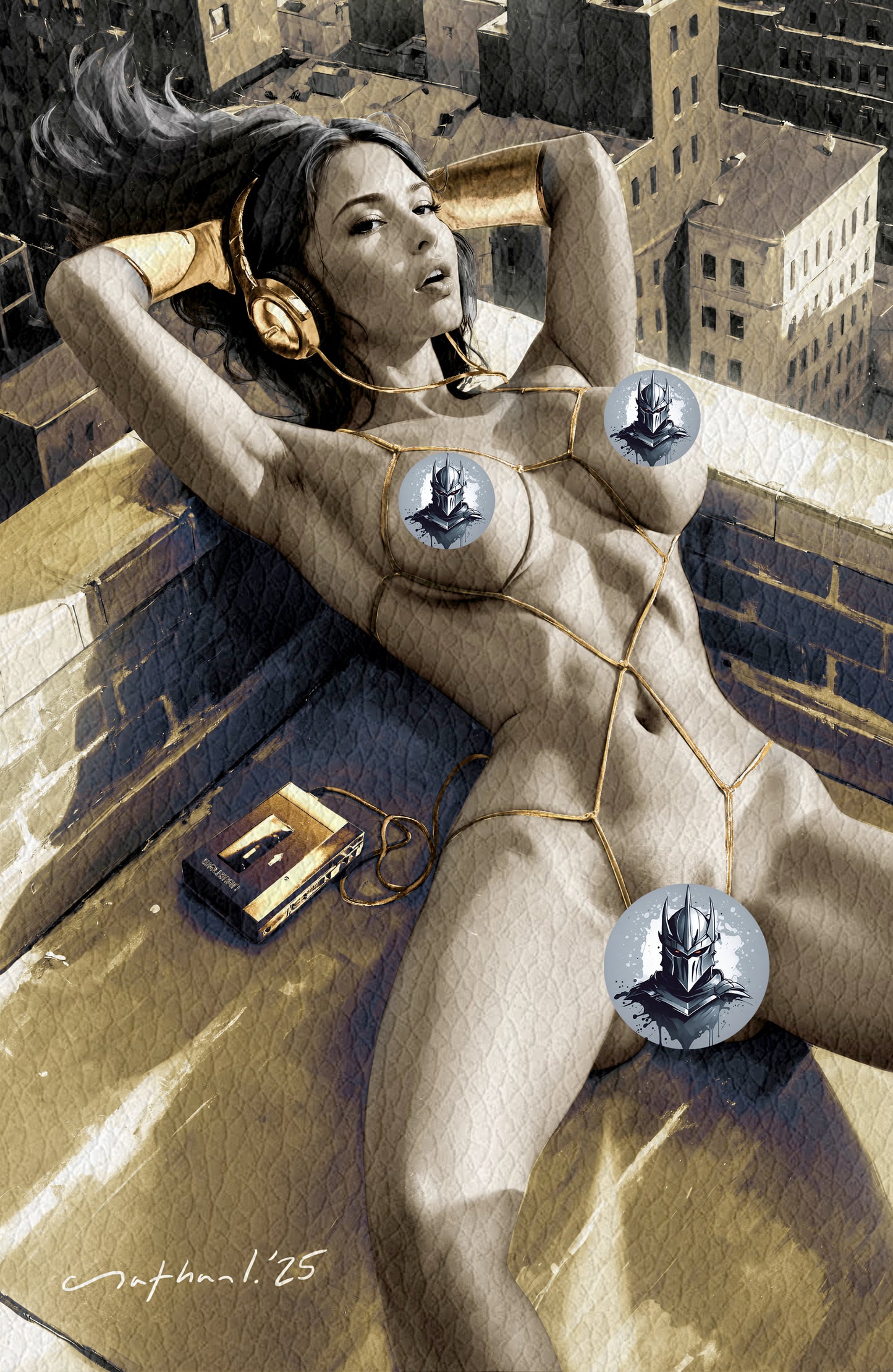 WAIFU CHRONICLES #1 - SUNNING SPIDER COSPLAY - FOIL/LEATHER - by Nathan Lorenzana