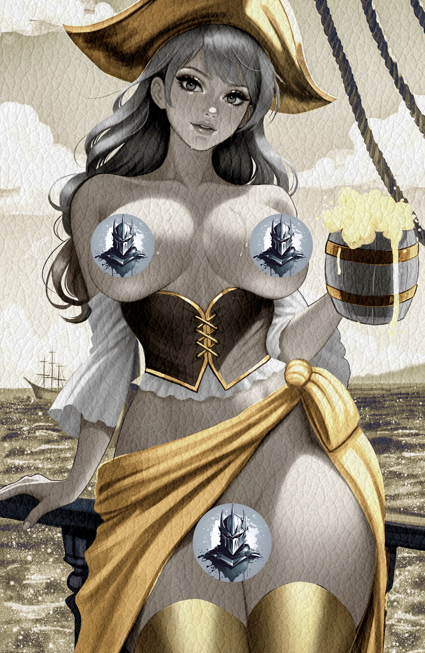 WAIFU CHRONICLES #1 - PIRATES PLUNDER COSPLAY - FOIL/LEATHER - by Hanna Lam