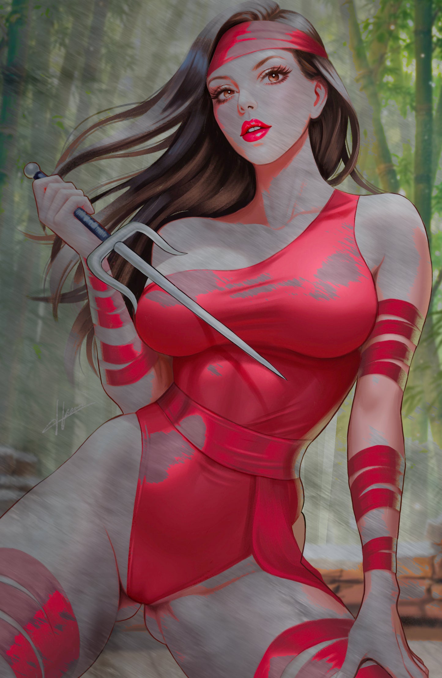 WAIFU CHRONICLES #1 - RED ASSASSIN COSPLAY - METAL - by Hanna Lam - PREORDER +(CRYSTAL CLEAR BOARD)