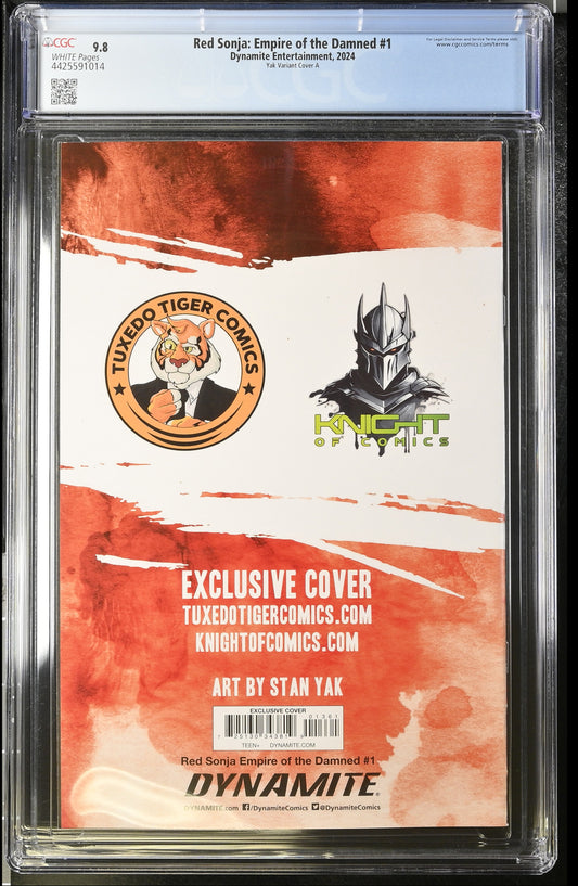 RED SONJA EMPIRE OF THE DAMNED #1 STAN YAK VIRGIN COVER A +COA LTD 333 CGC 9.8