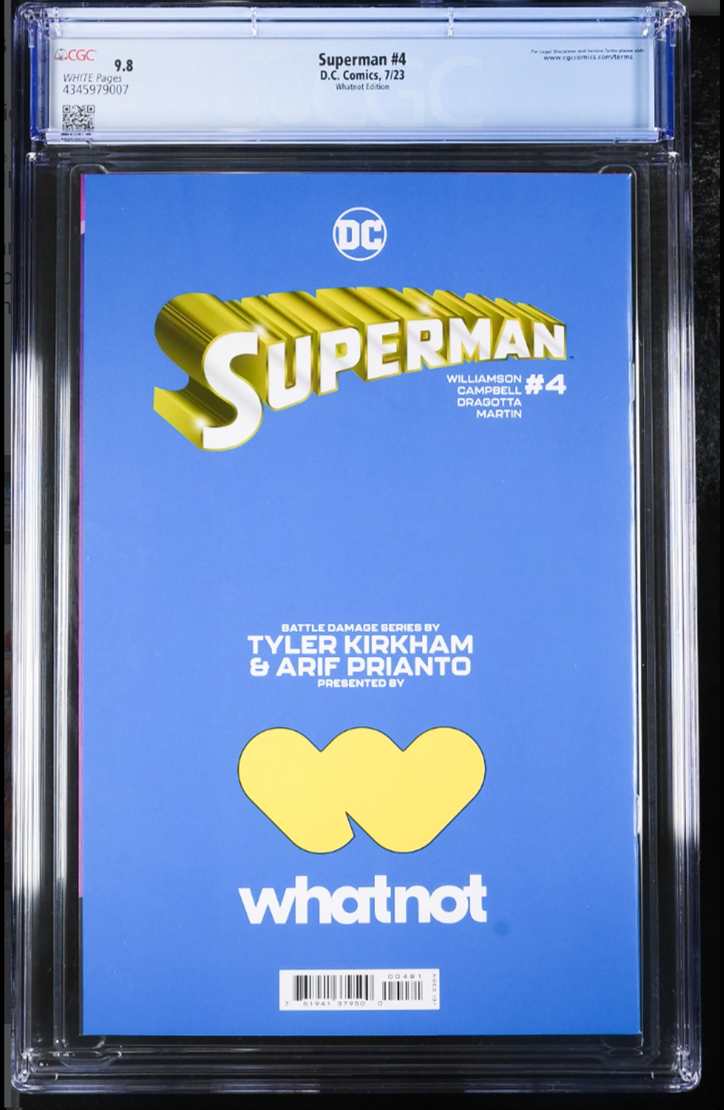 SUPERMAN #4 - TYLER KIRKHAM VIRGIN VARIANT BATTLE DAMAGE DC COMICS CGC 9.8