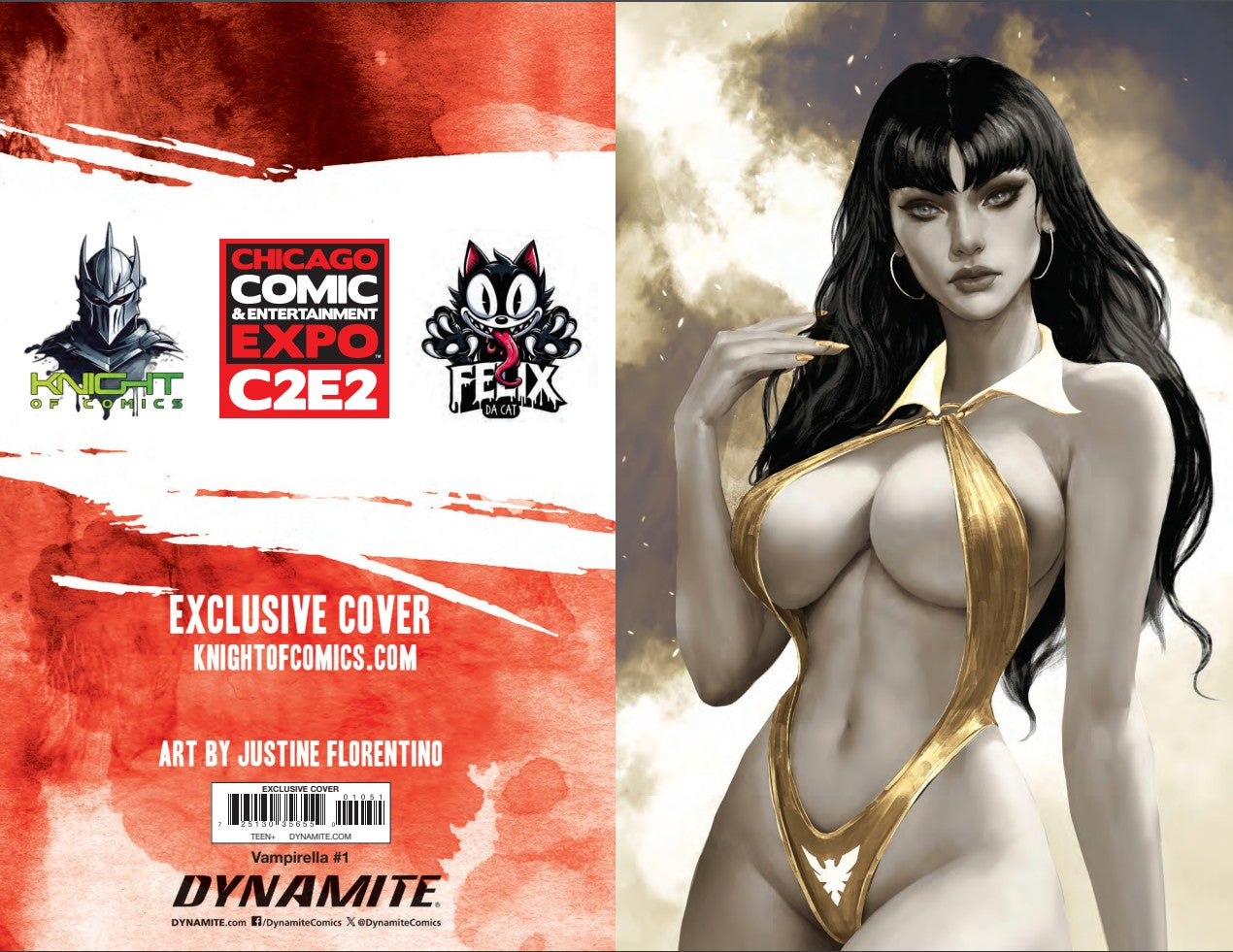 VAMPIRELLA #1 - JUSTINE FLORENTINO VIRGIN VARIANT C2E2 2025 EXCLUSIVE COVER B