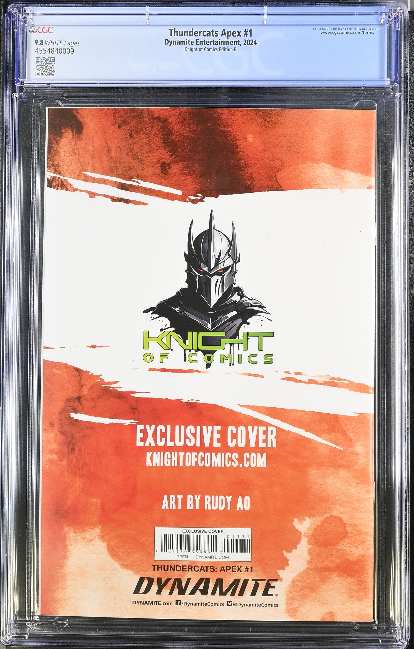 THUNDERCATS APEX #1 - RUDY AO VIRGIN VARIANT EXCLUSIVE CGC 9.8 COVER B