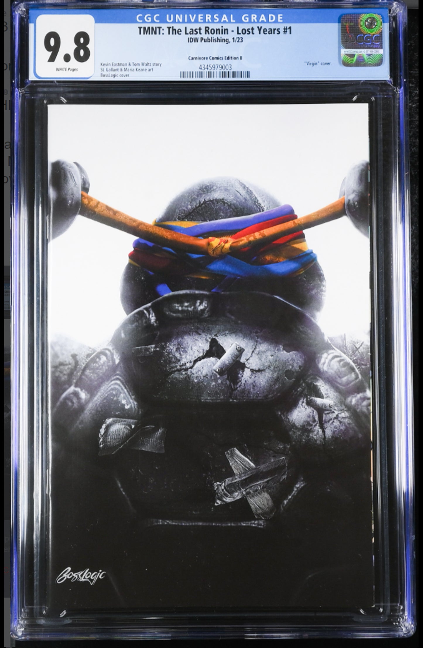 TMNT: THE LAST RONIN LOST YEARS #1 - BOSSLOGIC VIRGIN B + COA LTD 1000 CGC 9.8