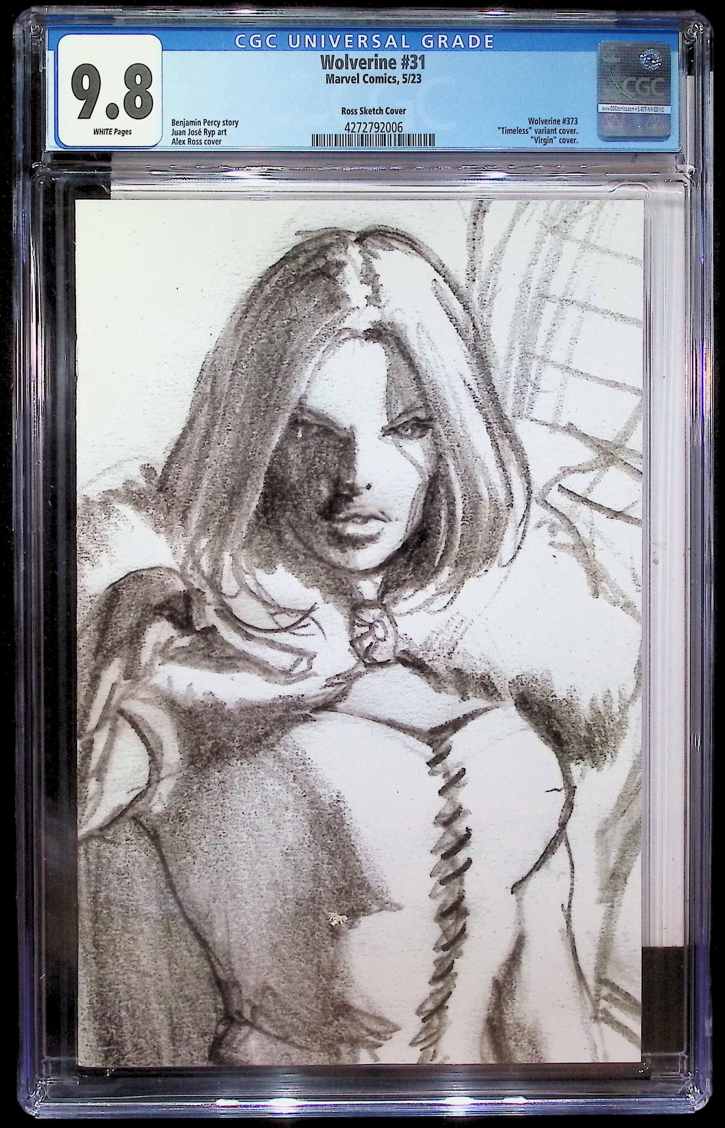 WOLVERINE #31 - ALEX ROSS TIMELESS SKETCH VARIANT OF EMMA FROST CGC 9.8