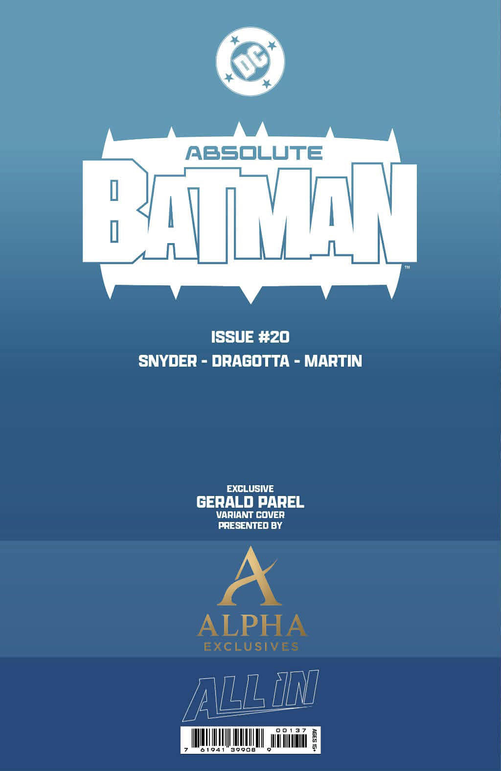 Absolute Batman #20 GERALD PAREL Exclusive Virgin Variant