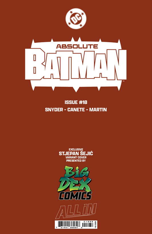ABSOLUTE BATMAN #18 - STJEPAN SEJIC VIRGIN VARIANT