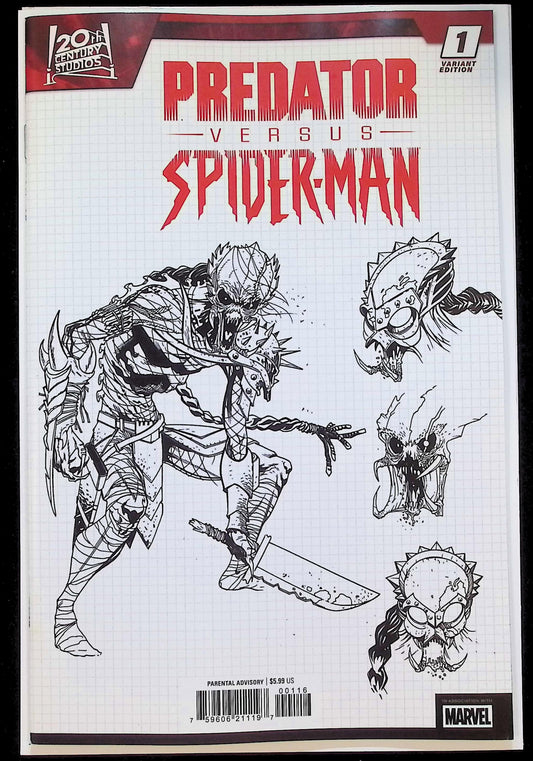 PREDATOR VS SPIDERMAN #1 - MARCELO FERREIRA TRADE VARIANT RATIO 1:10 INCENTIVE NM+