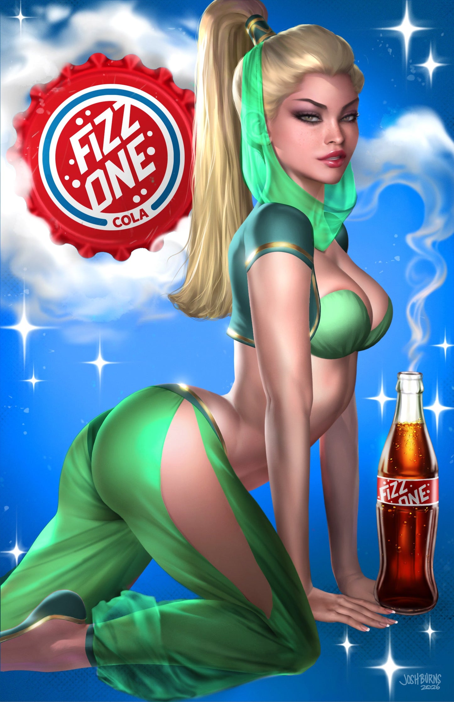 POP KILL #4 - JOSH BURNS EMERALD VIRGIN VARIANT HEROESCON EXCLUSIVE