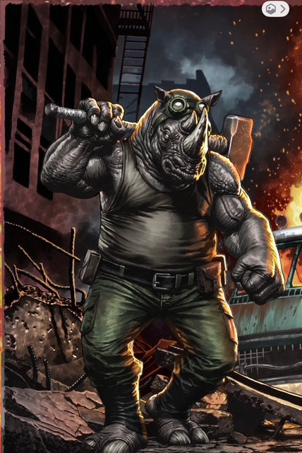 TEENAGE MUTANT NINJA TURTLES #19 - MICO SUAYAN ROCKSTEADY VIRGIN VARIANT HEROESCON EXCLUSIVE