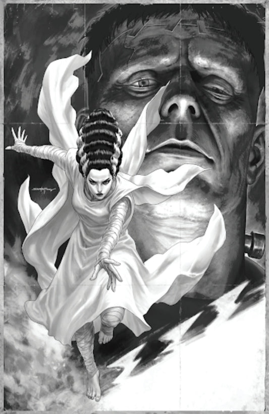 Bride of Frankenstein #1 Santa Fung Virgin B&W Exclusive Ltd to 700 PRESALE 10/28