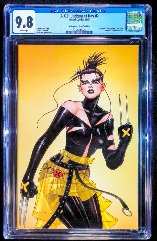 AXE JUDGMENT DAY #2 DAVID NAKAYAMA VIRGIN EDITION MARVEL 2022 X-23 CGC 9.8 NM/M