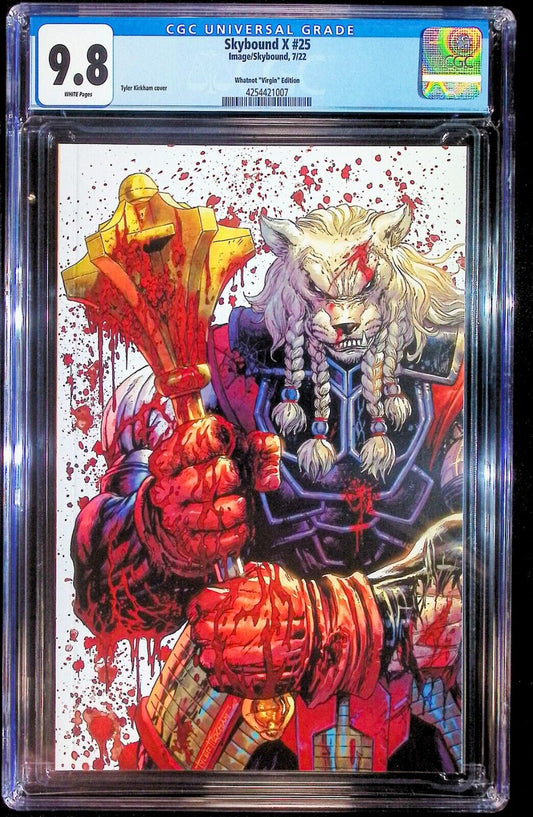 SKYBOUND X #25 - TYLER KIRKHAM VIRGIN VARIANT 🔑KEY BATTLE DMG CGC 9.8