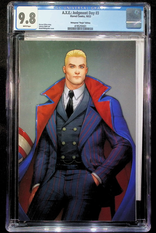 AXE JUDGEMENT DAY #3 - DAVID NAKAYAMA VIRGIN VARIANT CAPTAIN AMERICA  CGC 9.8