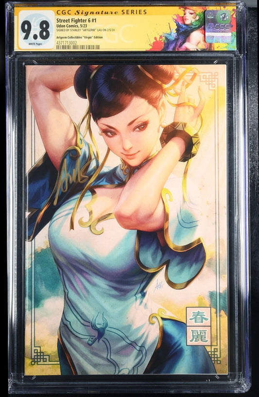 STREET FIGHTER 6 #1 - STANLEY ARTGERM LAU CHUN-LI + COA +LABEL SIGNED CGC 9.8