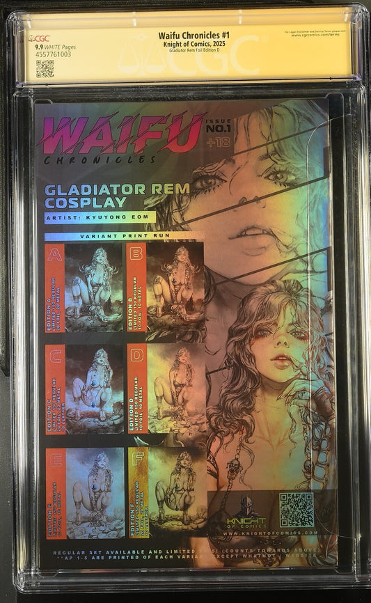 WAIFU CHRONICLES #1 KYUYONG EOM GLADIATOR FOIL  EDITION D SIGNED CGC 9.9
