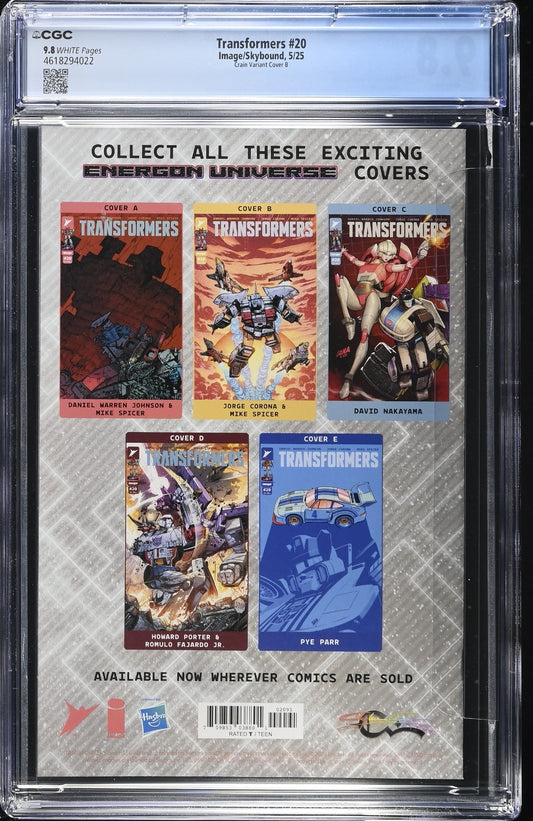 TRANSFORMERS #20 - CLAYTON CRAIN VIRGIN VARIANT EDITION B CGC 9.8
