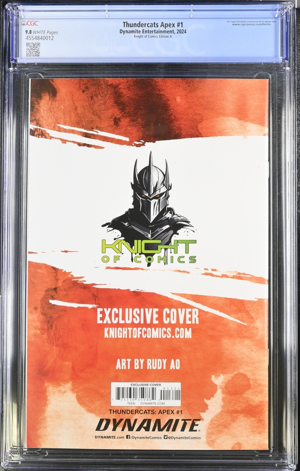 THUNDERCATS APEX #1 - RUDY AO VIRGIN VARIANT EXCLUSIVE COVER A Lion-O CGC 9.8