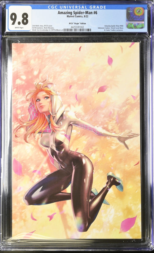 AMAZING SPIDER-MAN #6 - R1C0 VIRGIN VARIANT 🔑KEY MARVEL 2022 CGC 9.8 NM/M