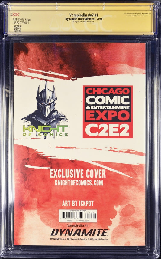 VAMPIRELLA #1 - ICKPOT VIRGIN VARIANT COVER A C2E2 EXCLUSIVE SIGNED CGC 9.8