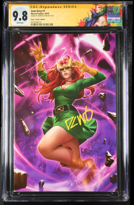 JEAN GREY #1 - DERRICK CHEW VIRGIN VARIANT EXCLUSIVE SIGNED CGC 9.8