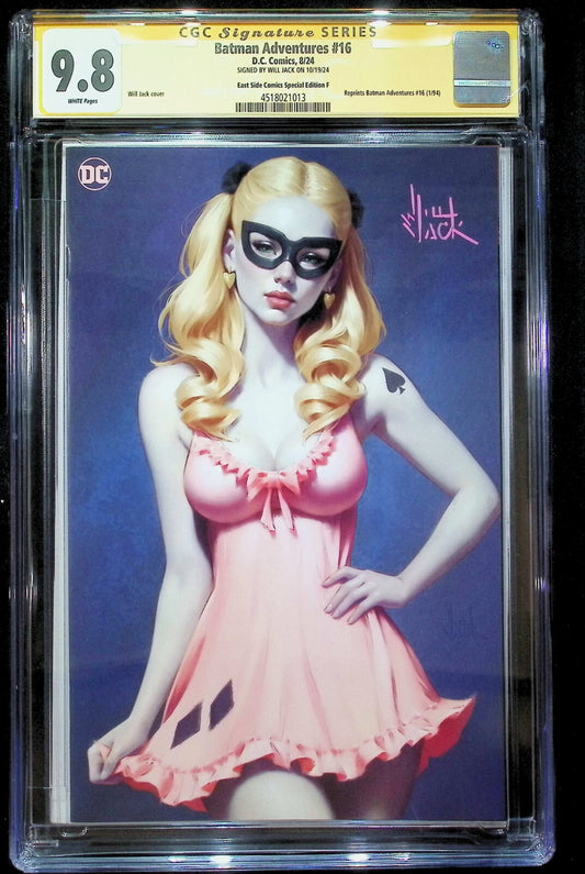 BATMAN ADVENTURES #16 - WILL JACK NYCC 2024 MASKED VARIANT HARLEY SIGNED CGC 9.8