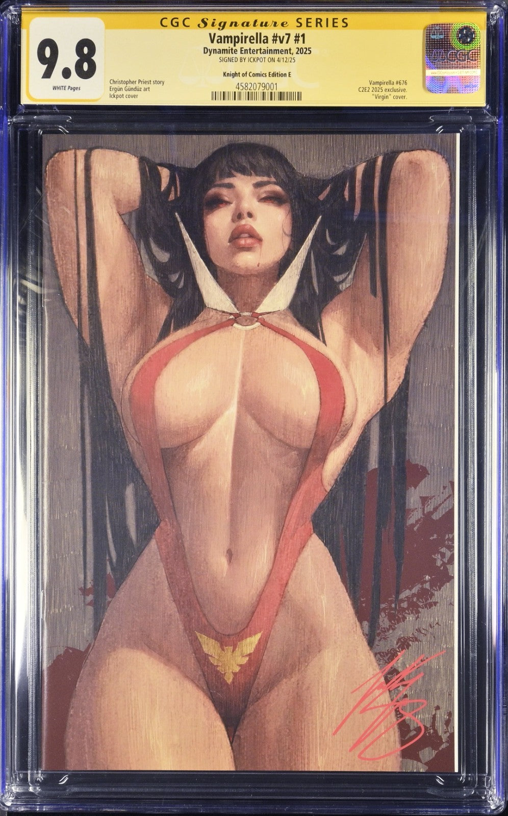VAMPIRELLA #1 - ICKPOT VIRGIN VARIANT COVER A C2E2 EXCLUSIVE SIGNED CGC 9.8