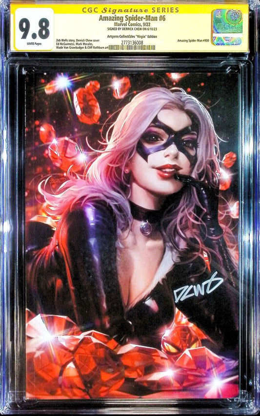 AMAZING SPIDER-MAN #6 - DERRICK CHEW VIRGIN VARIANT +COA LTD 1000 SIGNED CGC 9.8