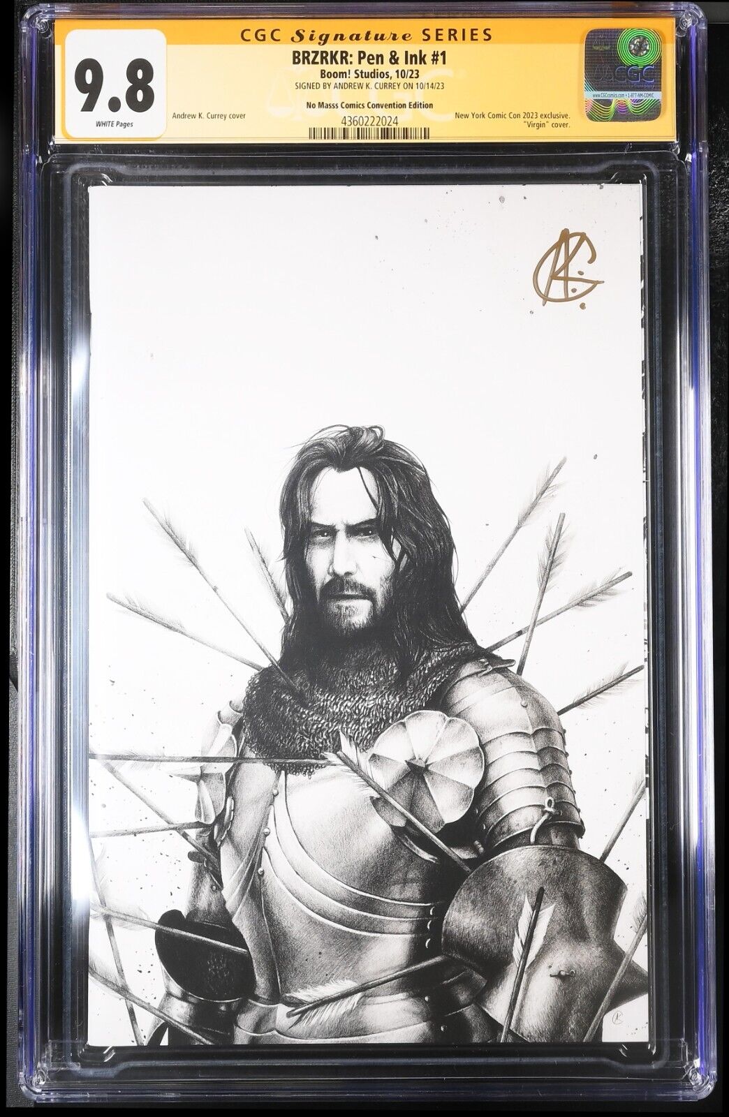 BRZRKR PEN & INK #1 - ANDREW CURREY VIRGIN NYCC 2023 EXCLUSIVE SIGNED CGC 9.8