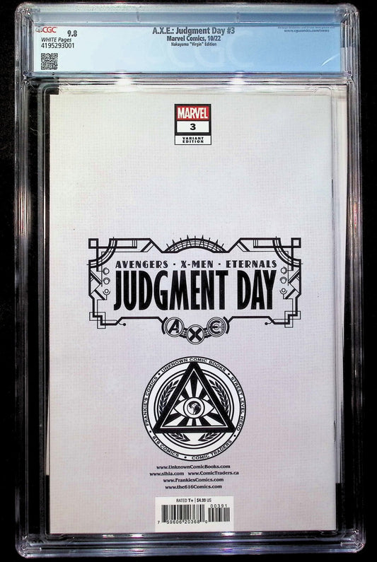 AXE JUDGEMENT DAY #3 - DAVID NAKAYAMA VIRGIN VARIANT CAPTAIN AMERICA  CGC 9.8
