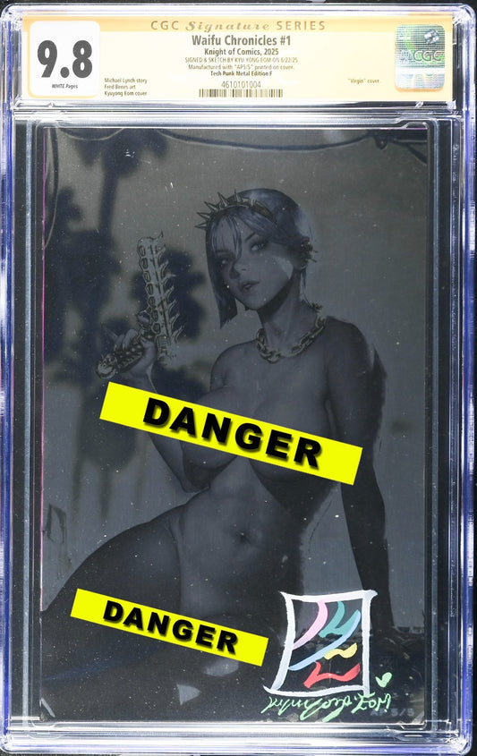 WAIFU CHRONICLES #1 - KYUYONG EOM TECH PUNK METAL F AP 5 SIGNED + REMARK CGC 9.8