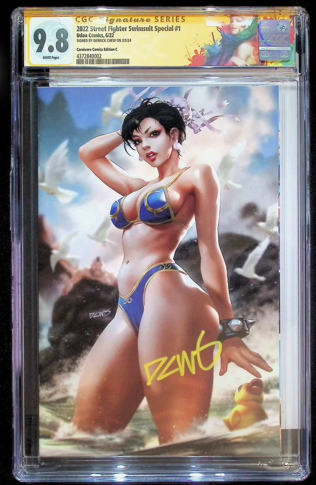 STREET FIGHTER SWIMSUIT SPECIAL 2022 #1 - CHEW VIRGIN +COA +LABEL SIGNED CGC 9.8