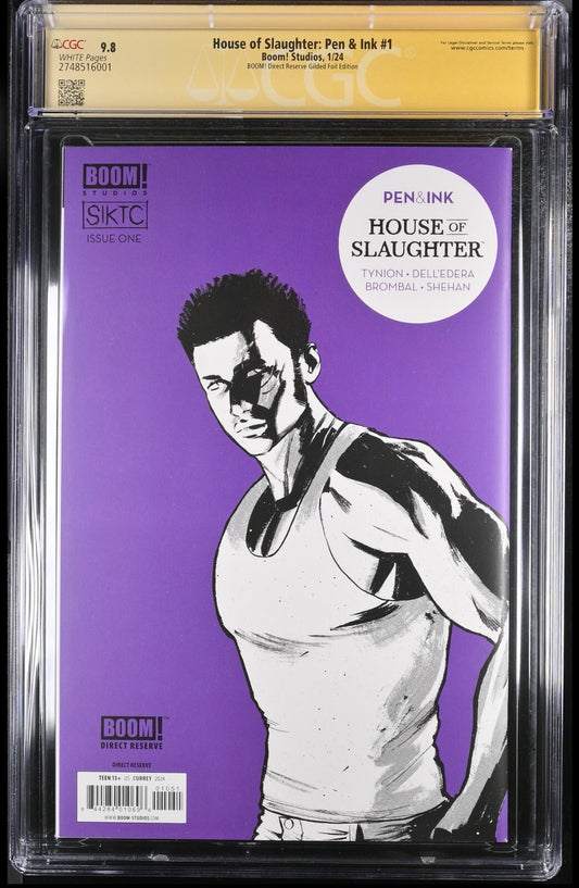HOUSE OF SLAUGHTER #1 ANDREW CURRY PEN & INK GILDED FOIL LTD 100 SIGNED CGC 9.8