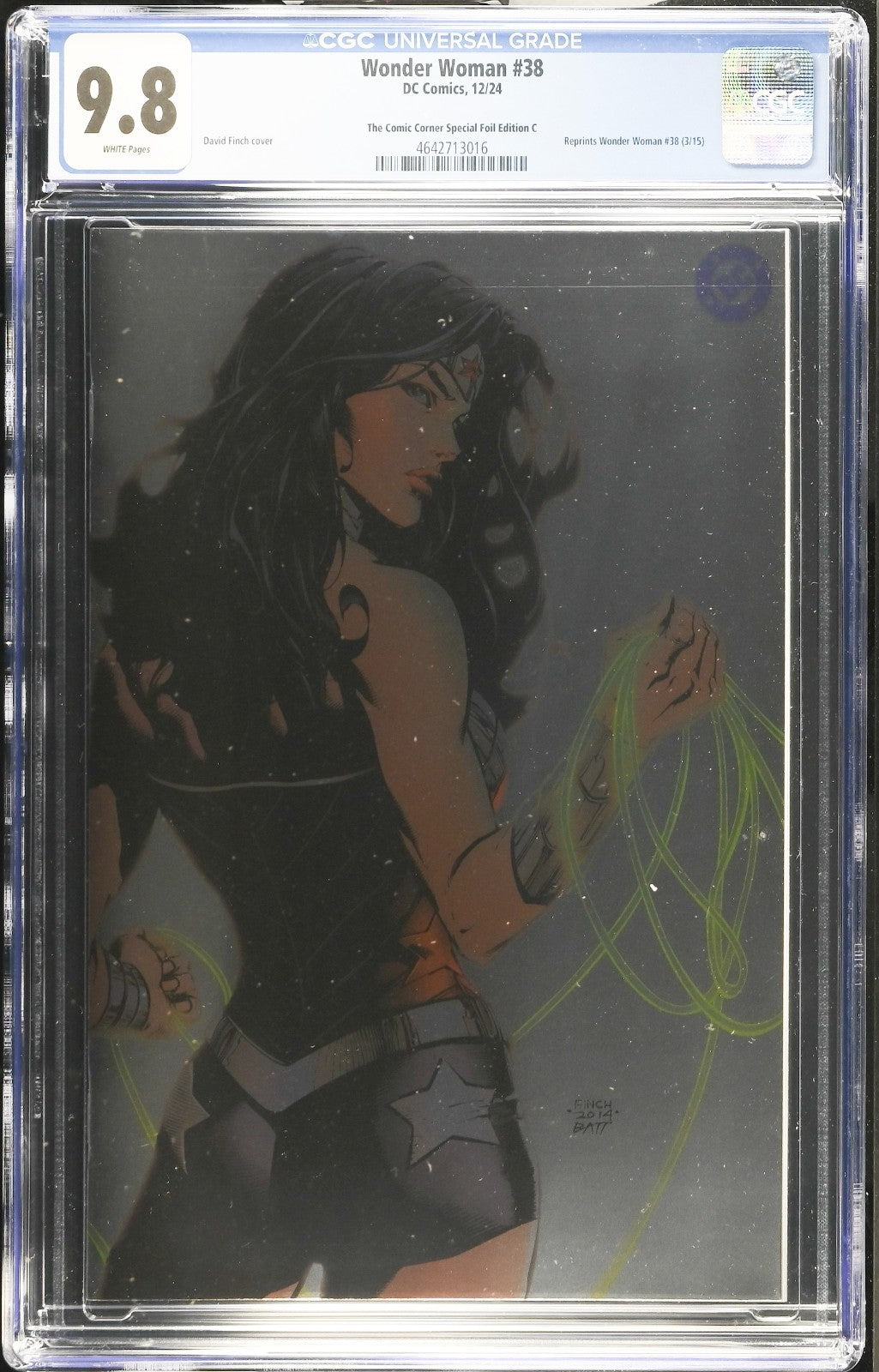 WONDER WOMAN #38 - DAVID FINCH FOIL VARIANT EDITION CGC 9.8