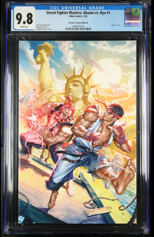 STREET FIGHTER MASTERS AKUMA VS RYU #1 - PASQUALE FERRARA VIRGIN VARIANT CGC 9.8