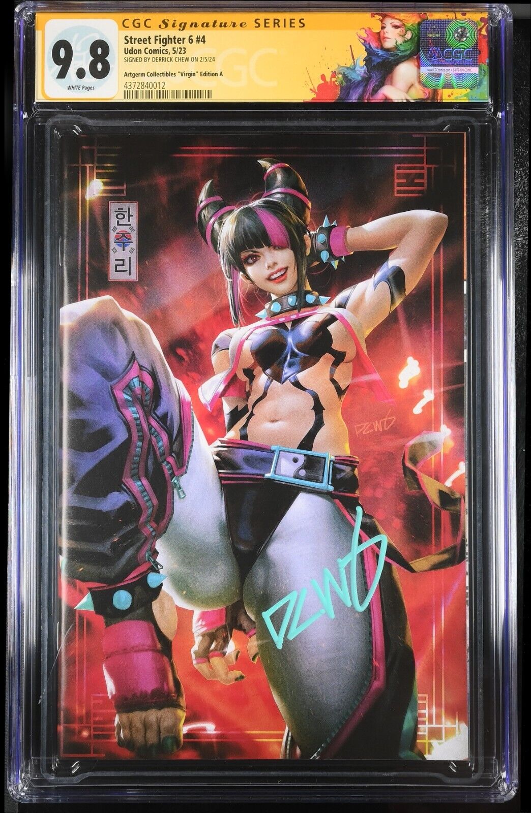STREET FIGHTER 6 #4 - DERRICK CHEW VIRGIN VARIANT +COA LTD 400 SIGNED CGC 9.8