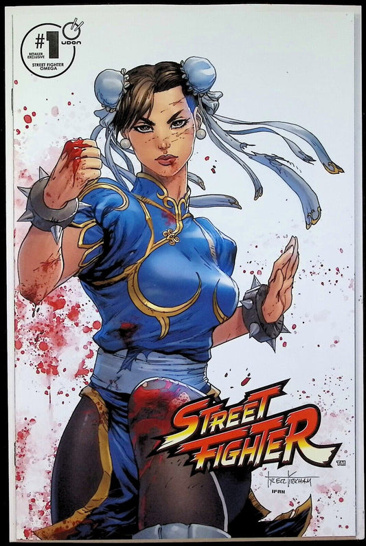 STREET FIGHTER OMEGA #1 - TYLER KIRKHAM TRADE VARIANT BATTLE DAMAGE CHUN LI NM+