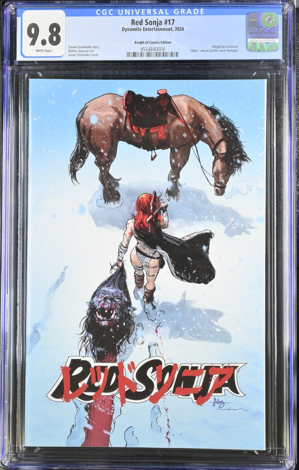 RED SONJA #17 - JAVIER FERNANDEZ MEGACON EXCLUSIVE 2025 AKIRA HOMAGE CGC 9.8