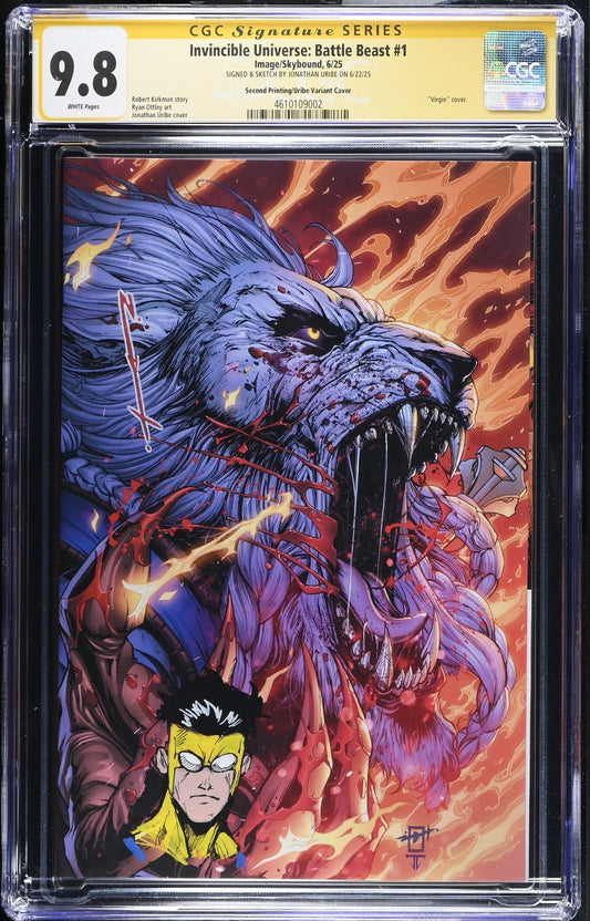 INVINCIBLE UNIVERSE BATTLE BEAST #1 - JONATHAN URIBE SKETCH SIGNED CGC 9.8