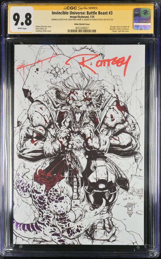 INVINCIBLE UNIVERSE BATTLE BEAST #3 - URIBE & RYAN OTTLEY 2x SIGNED CGC 9.8