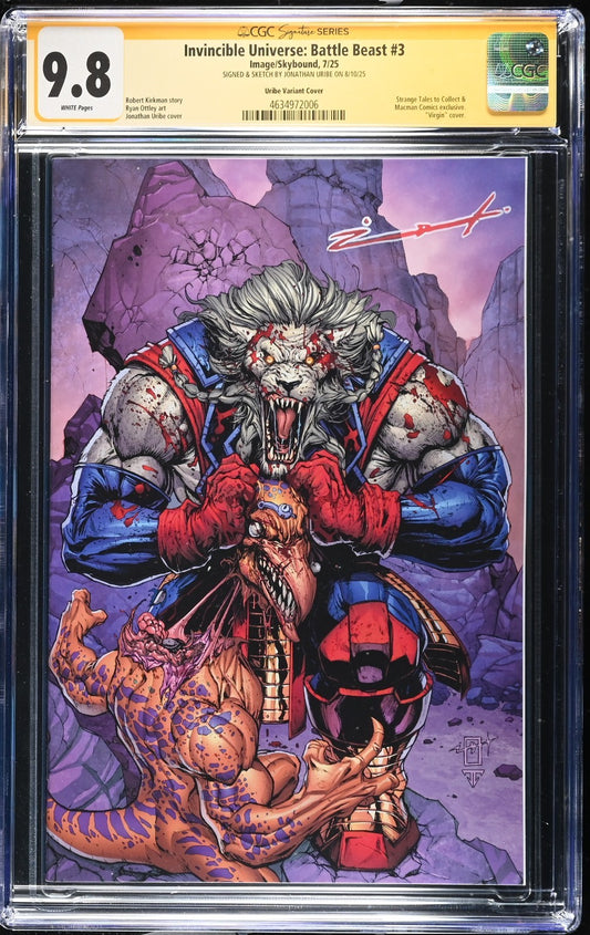 INVINCIBLE UNIVERSE BATTLE BEAST #3 - JONATHAN URIBE VIRGIN SIGNED CGC 9.8