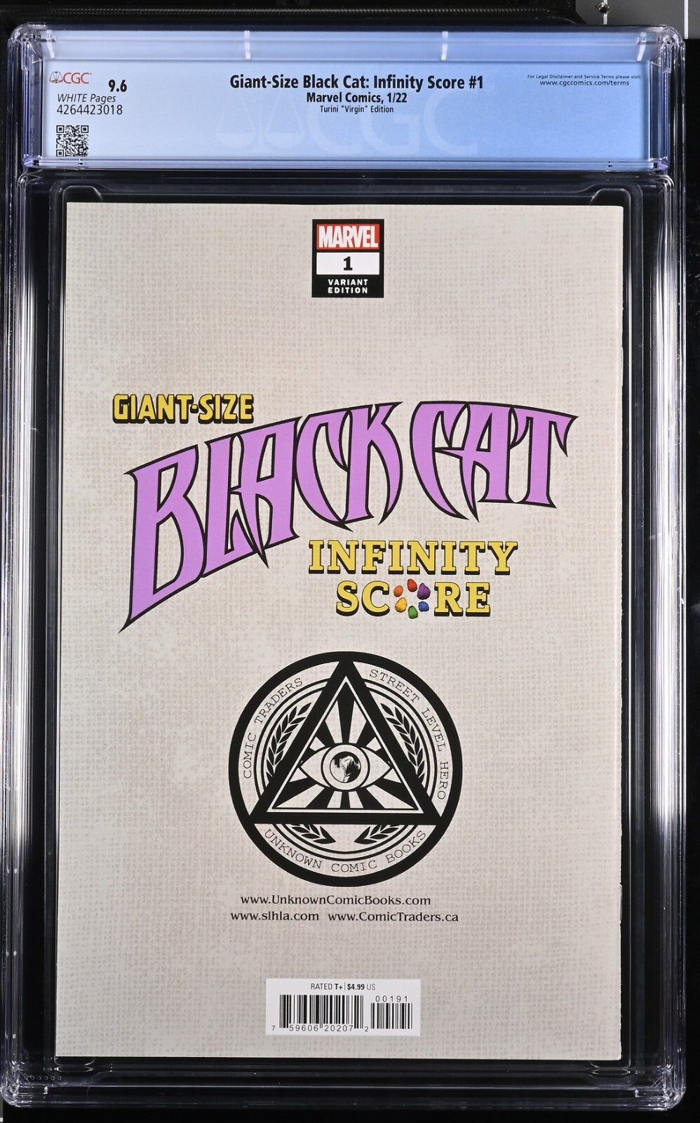 GIANT-SIZE BLACK CAT INFINITY SCORE #1 - MARCO TURINI VIRGIN VARIANT CGC 9.6